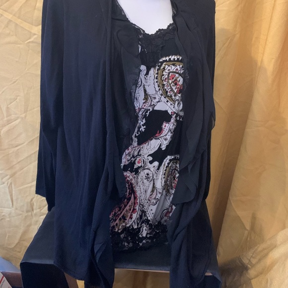 Daisy Fuentes Cardigan/Lane Bryant Cami with lace - Picture 2 of 7